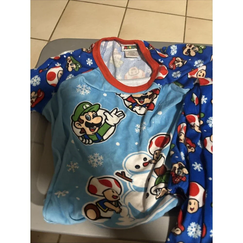 Super Mario Bros Kids 2pc Pajama Set, Medium 10/12